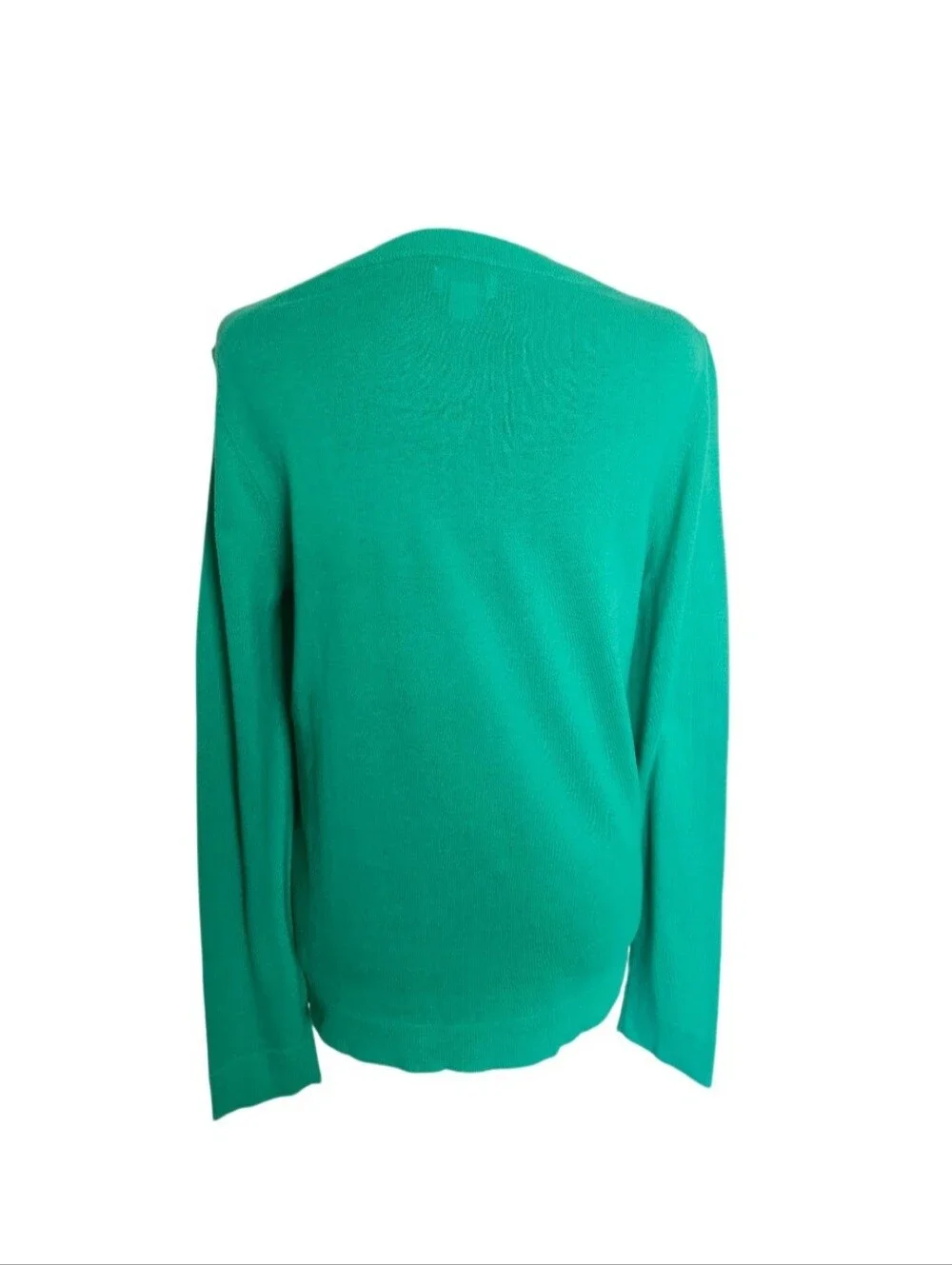 J. Crew Teddie Women's Kelly Green Cotton- Knit Lightweight Crewneck Sweater M